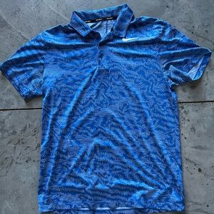 Mens Blue Nike Golf Polo